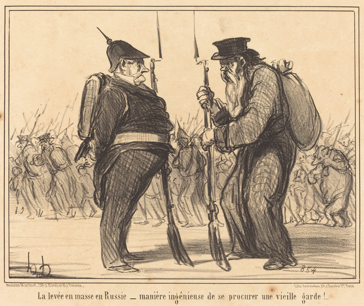 La Levée en masse en Russie... by Honoré Daumier (French, 1808 - 1879), 16X12"(A3)Poster Print