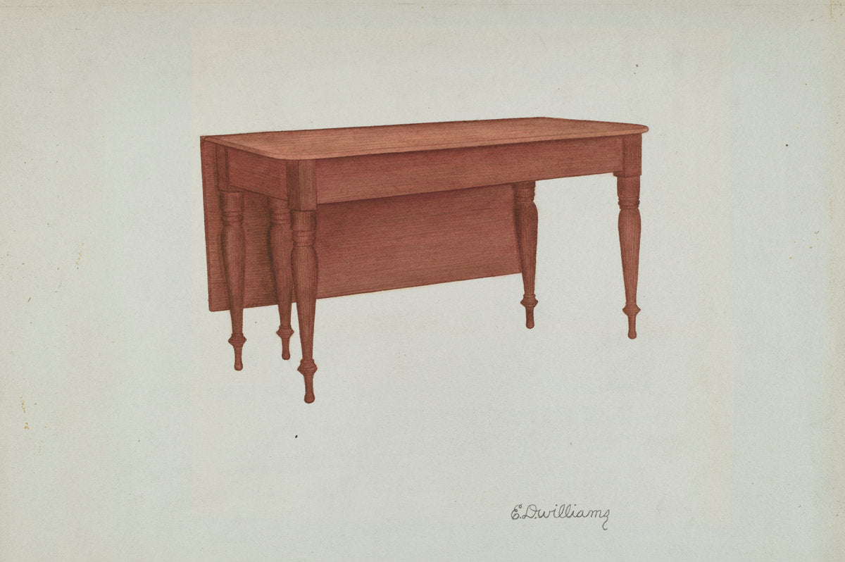 Table (Dining?) by Edward D. Williams (American, active c. 1935), 16X12"(A3)Poster Print