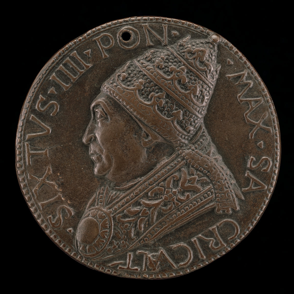 Sixtus IV (Francesco della Rovere, 1414-1484), Pope 1471 [obverse] by Andrea Guacialoti (Italian, 1435 - 1495), 16X12"(A3)Poster Print