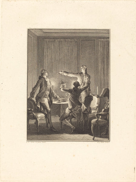 La provocation by Antoine-Jean Duclos after Jean-Michel Moreau (French, 1742 - 1795), 16X12"(A3)Poster Print