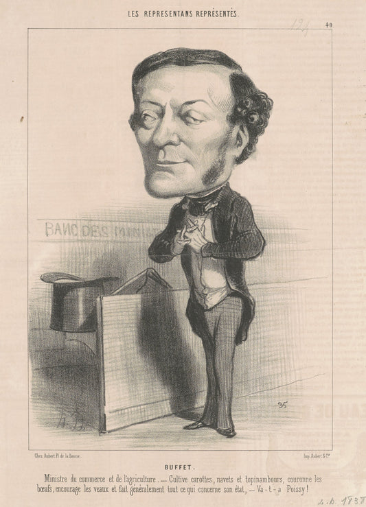 Louis-Joseph Buffet by Honoré Daumier (French, 1808 - 1879), 16X12"(A3)Poster Print