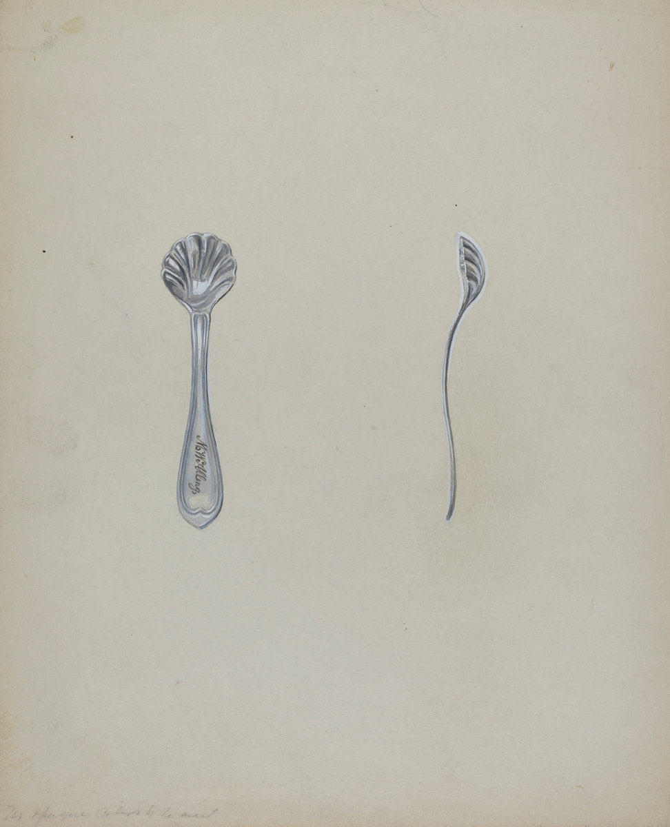 Silver Salt Spoon by Anthony Zuccarello (American, active c. 1935), 16X12"(A3)Poster Print