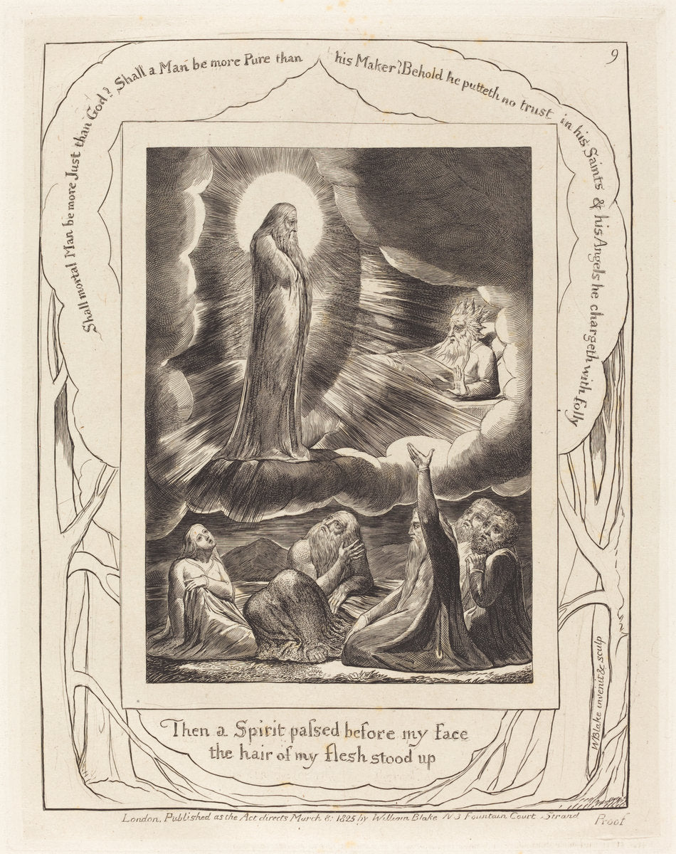 The Vision of Eliphaz by William Blake (British, 1757 - 1827), 16X12"(A3)Poster Print