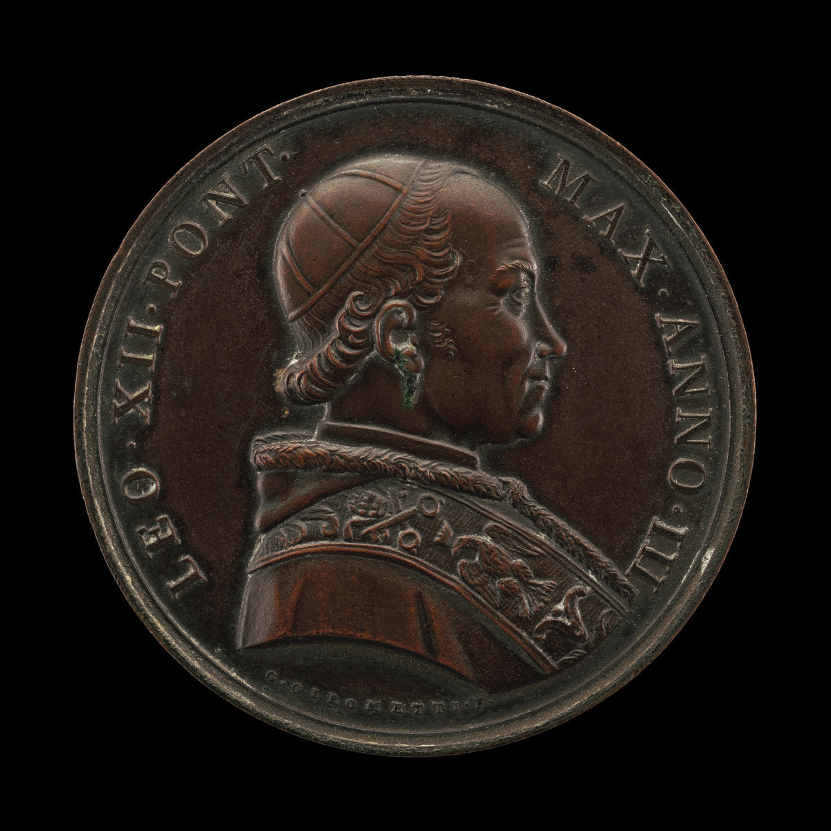 Leo XII (Annibale della Genga, 1760-1829), Pope 1823 [obverse] by Giuseppe Girometti (Italian, 1780 - 1851), 16X12"(A3)Poster Print