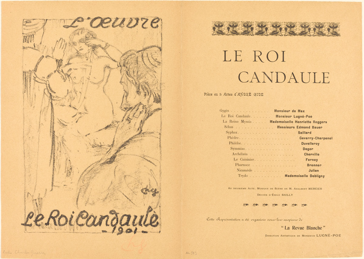Le Roi Candaule by Charles Guérin (French, 1875 - 1939), 16X12"(A3)Poster Print