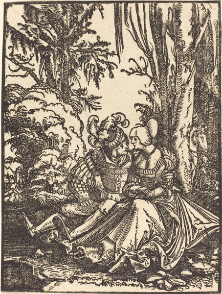 Pair of Lovers in a Landscape by Albrecht Altdorfer (German, 1480 or before - 1538), 16X12"(A3)Poster Print