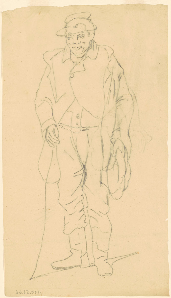 African-American Figure by James Goodwyn Clonney (American, 1812 - 1867), 16X12"(A3)Poster Print