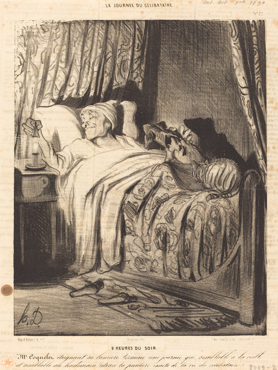 9 heures du soir by Honoré Daumier (French, 1808 - 1879), 16X12"(A3)Poster Print