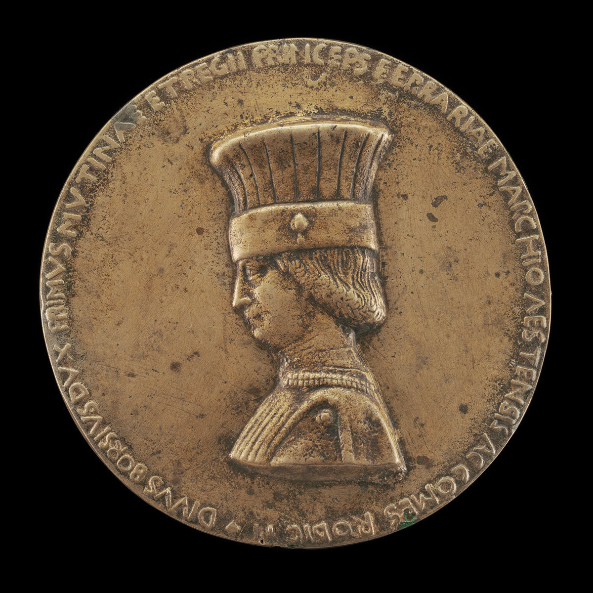 c. 1475/1505 by Ferrarese 15th Century (Borso d'Este, 1413-1471, Marquess of Ferrara 1450, Duke of Modena and Reggio 1452, and 1st Duke of Ferrara 1471 [obverse]), 16X12"(A3)Poster Print