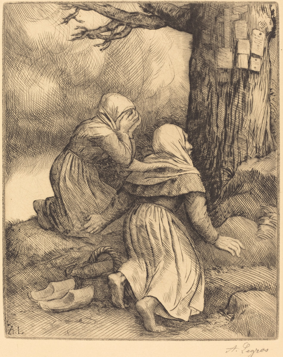 The Tree of Salvation (L'arbre de salut) by Alphonse Legros (French, 1837 - 1911), 16X12"(A3)Poster Print