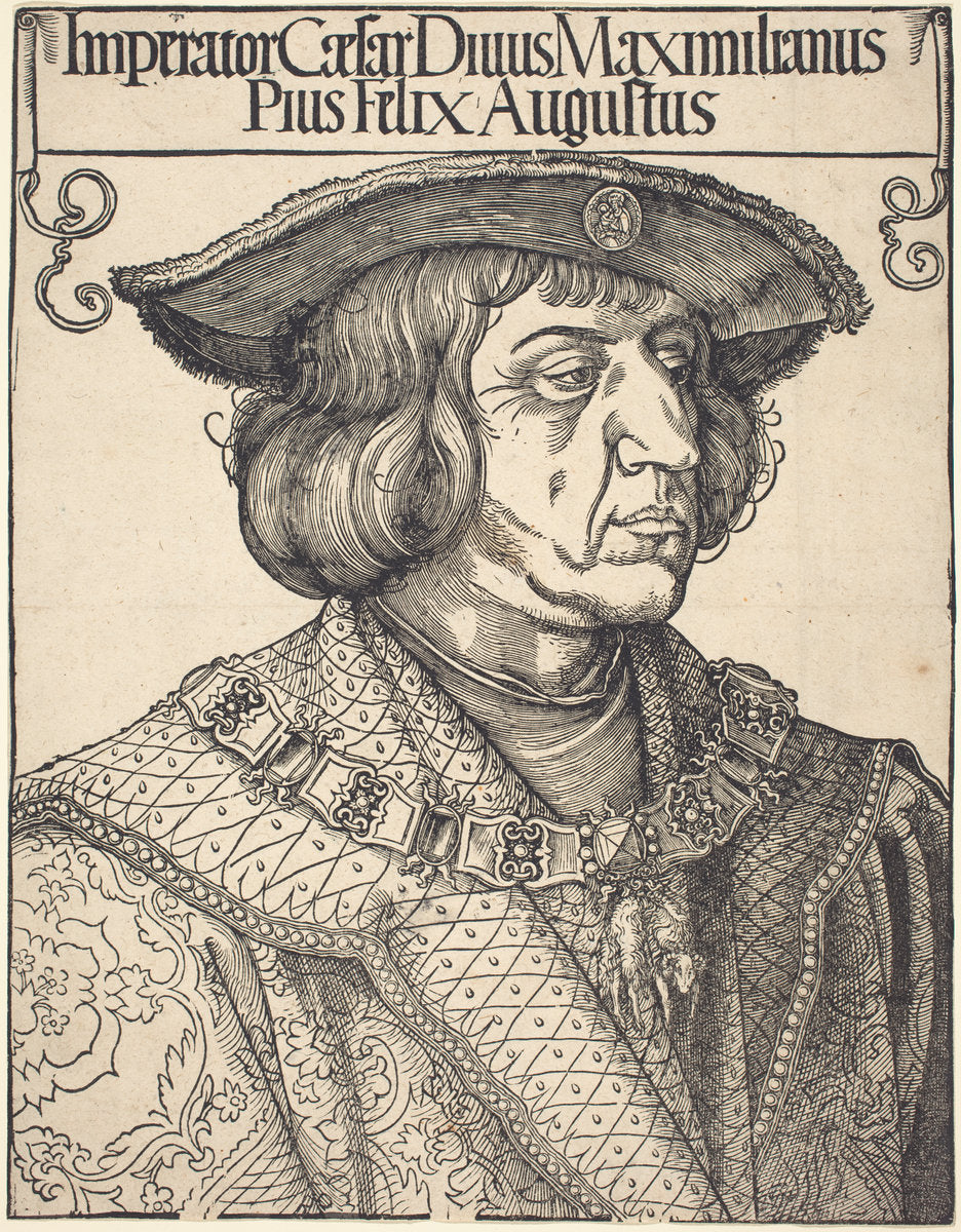 Emperor Maximilian I by Albrecht Dürer (German, 1471 - 1528), 16X12"(A3)Poster Print