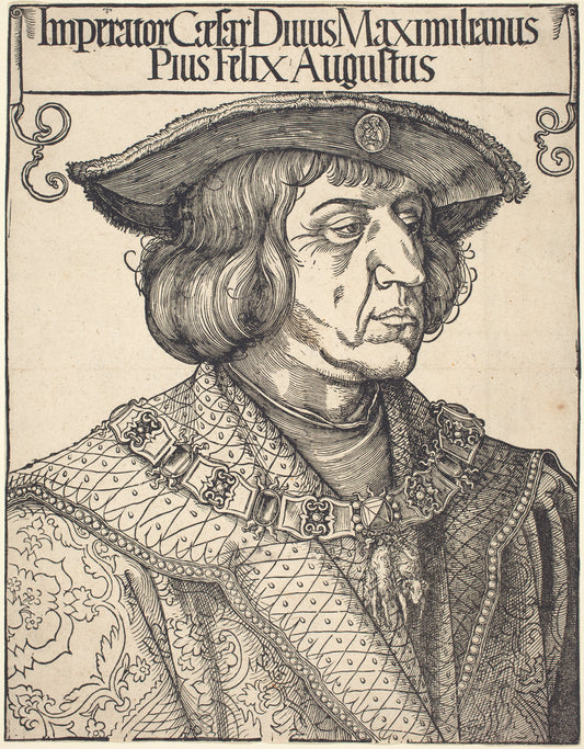Emperor Maximilian I by Albrecht Dürer (German, 1471 - 1528), 16X12"(A3)Poster Print