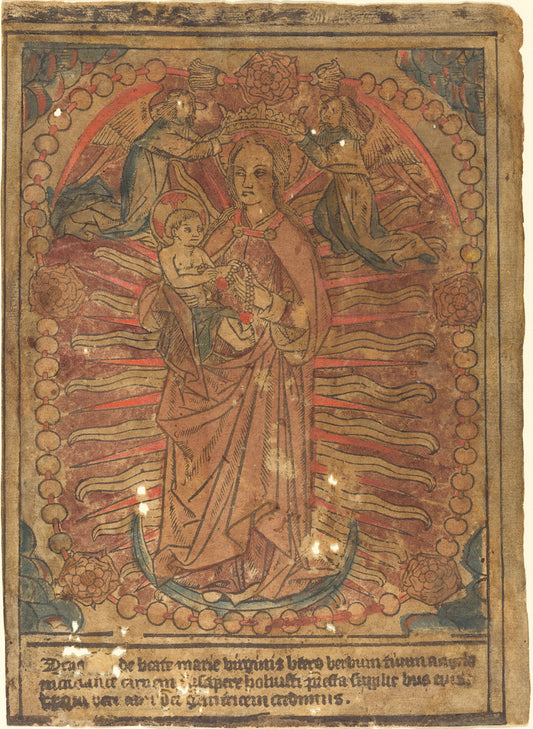 c. 1490 by French 15th Century (The Madonna and Child in a Rosary), 16X12"(A3)Poster Print