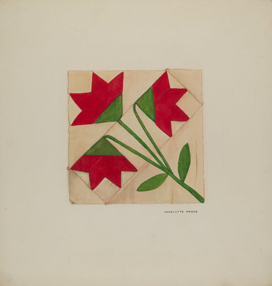 Quilt Block Pattern by Charlotte Angus (American, 1911 - 1989), 16X12"(A3)Poster Print