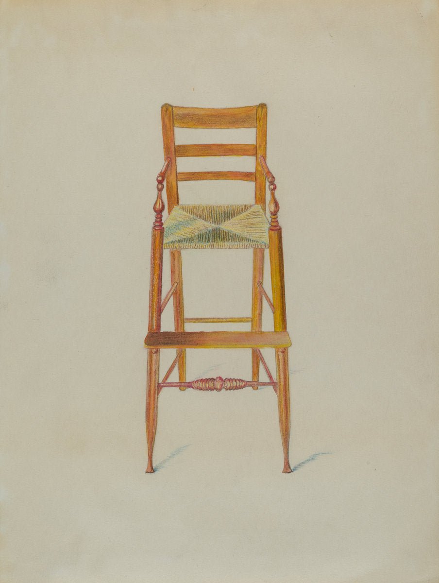 Baby's High Chair by Edith Magnette (American, active c. 1935), 16X12"(A3)Poster Print