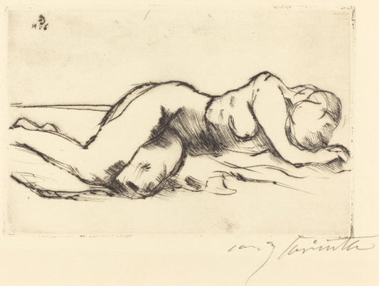 Female Nude (Weiblicher Akt) by Lovis Corinth (German, 1858 - 1925), 16X12"(A3)Poster Print