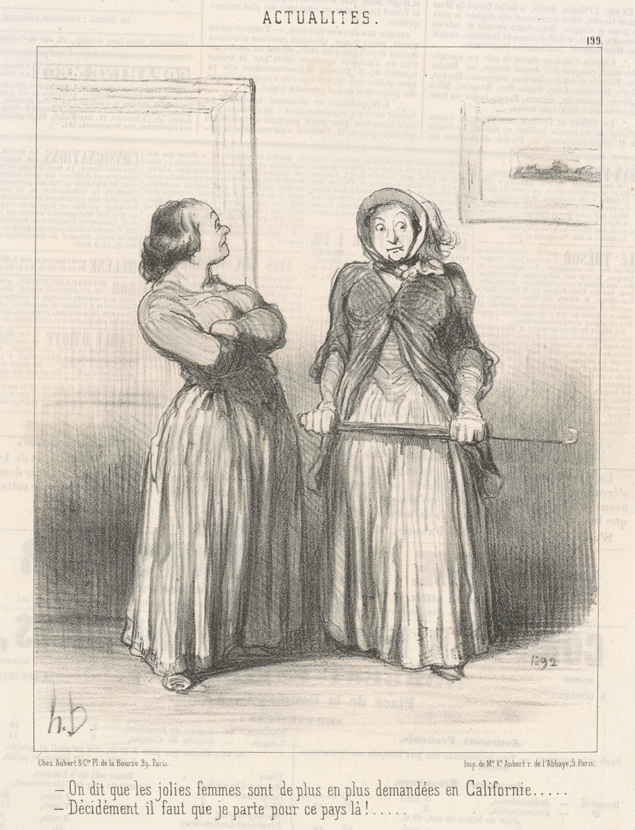 On dit que les jolies femmes sont ... by Honoré Daumier (French, 1808 - 1879), 16X12"(A3)Poster Print