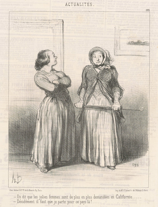 On dit que les jolies femmes sont ... by Honoré Daumier (French, 1808 - 1879), 16X12"(A3)Poster Print