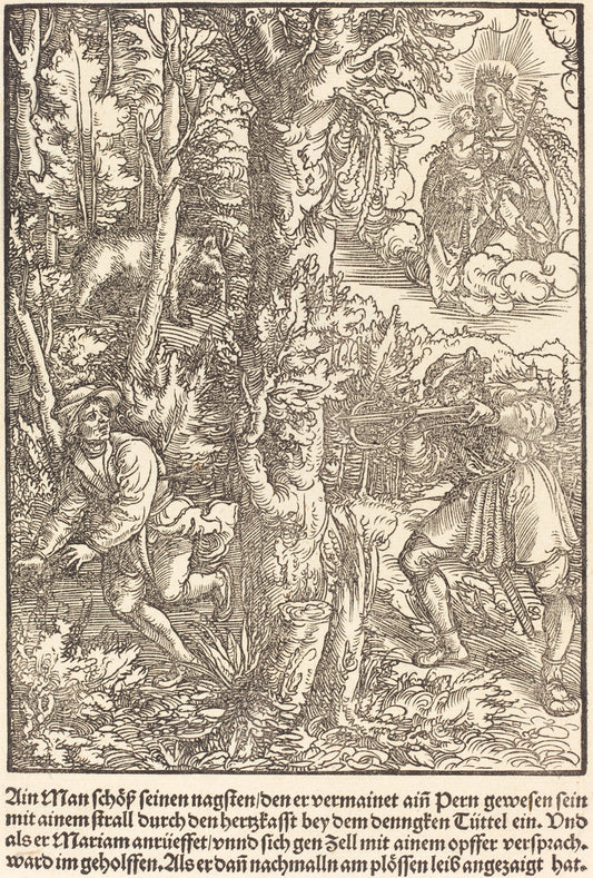 Ain Man Schoss seinen nagsten ... by Master of the Miracles of Mariazell (German, active early 16th century), 16X12"(A3)Poster Print
