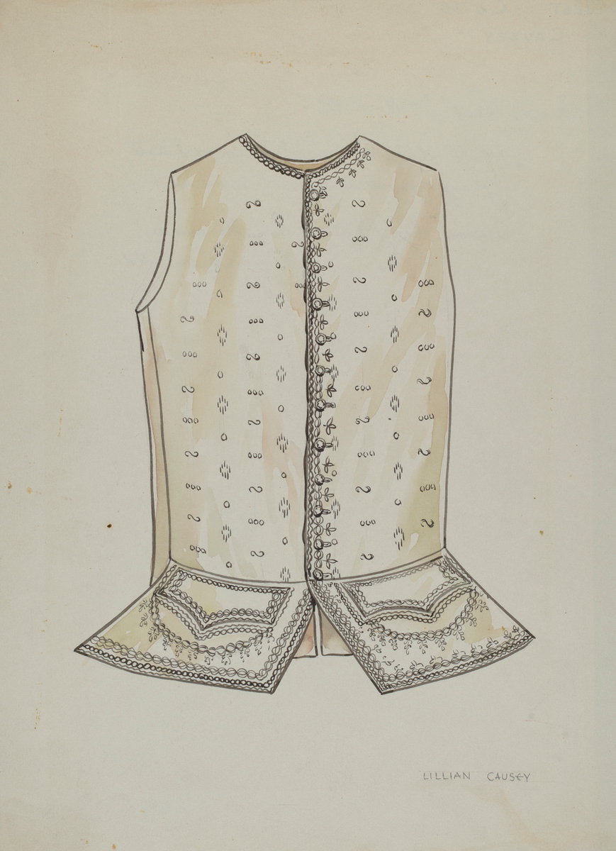 Man's Vest by Lillian Causey (American, active c. 1935), 16X12"(A3)Poster Print