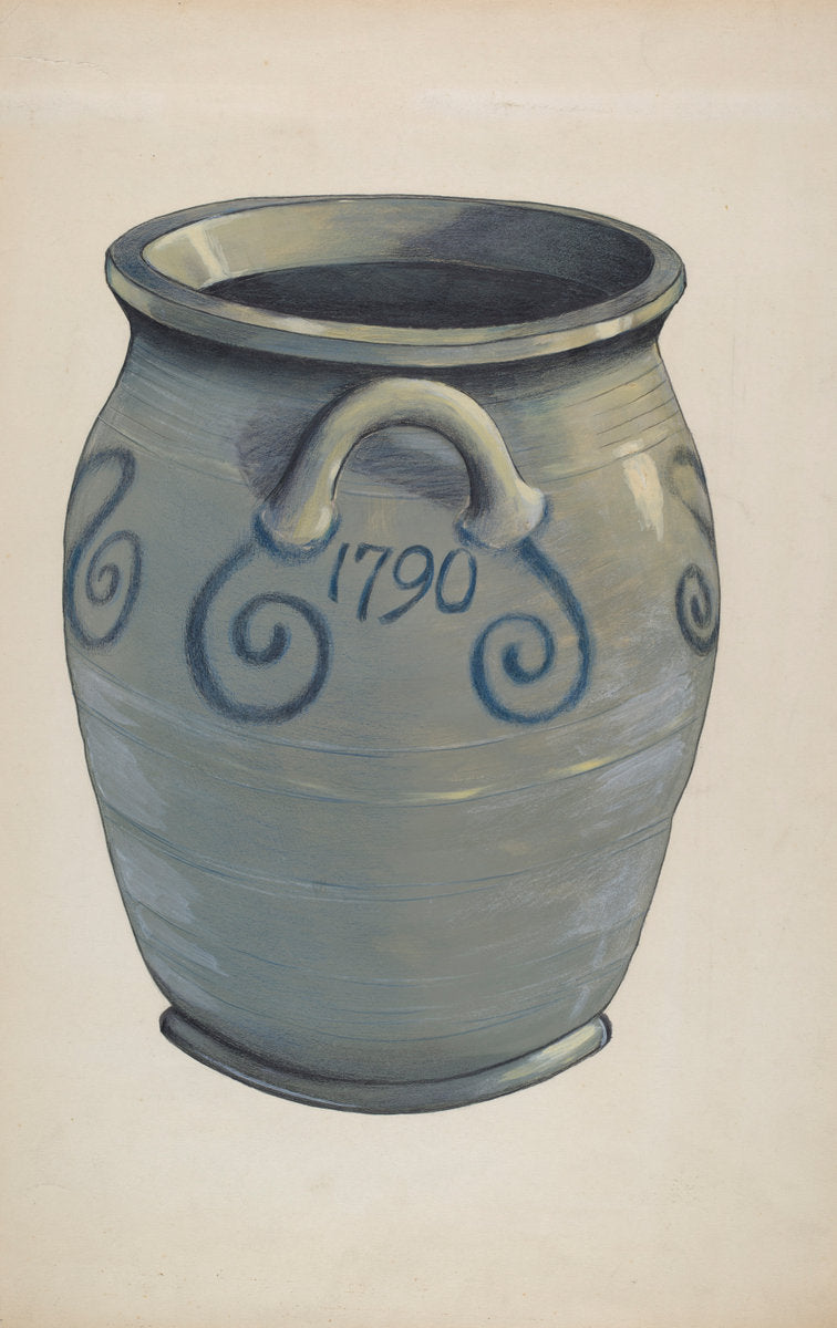 Stoneware Crock by Fred Weiss (American, active c. 1935), 16X12"(A3)Poster Print