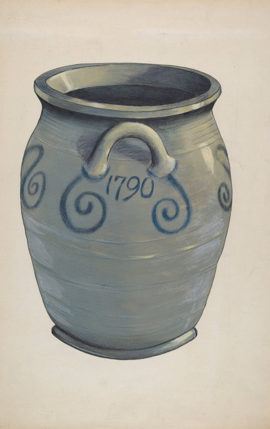 Stoneware Crock by Fred Weiss (American, active c. 1935), 16X12"(A3)Poster Print