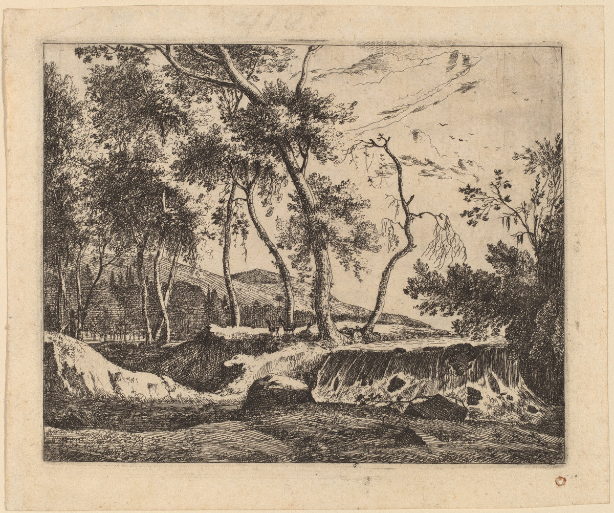 The Waterfall: pl.6 by Roelant Roghman and Melchior Küsel (German, 1626 - 1683), 16X12"(A3)Poster Print