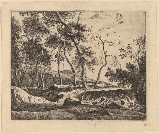 The Waterfall: pl.6 by Roelant Roghman and Melchior Küsel (German, 1626 - 1683), 16X12"(A3)Poster Print