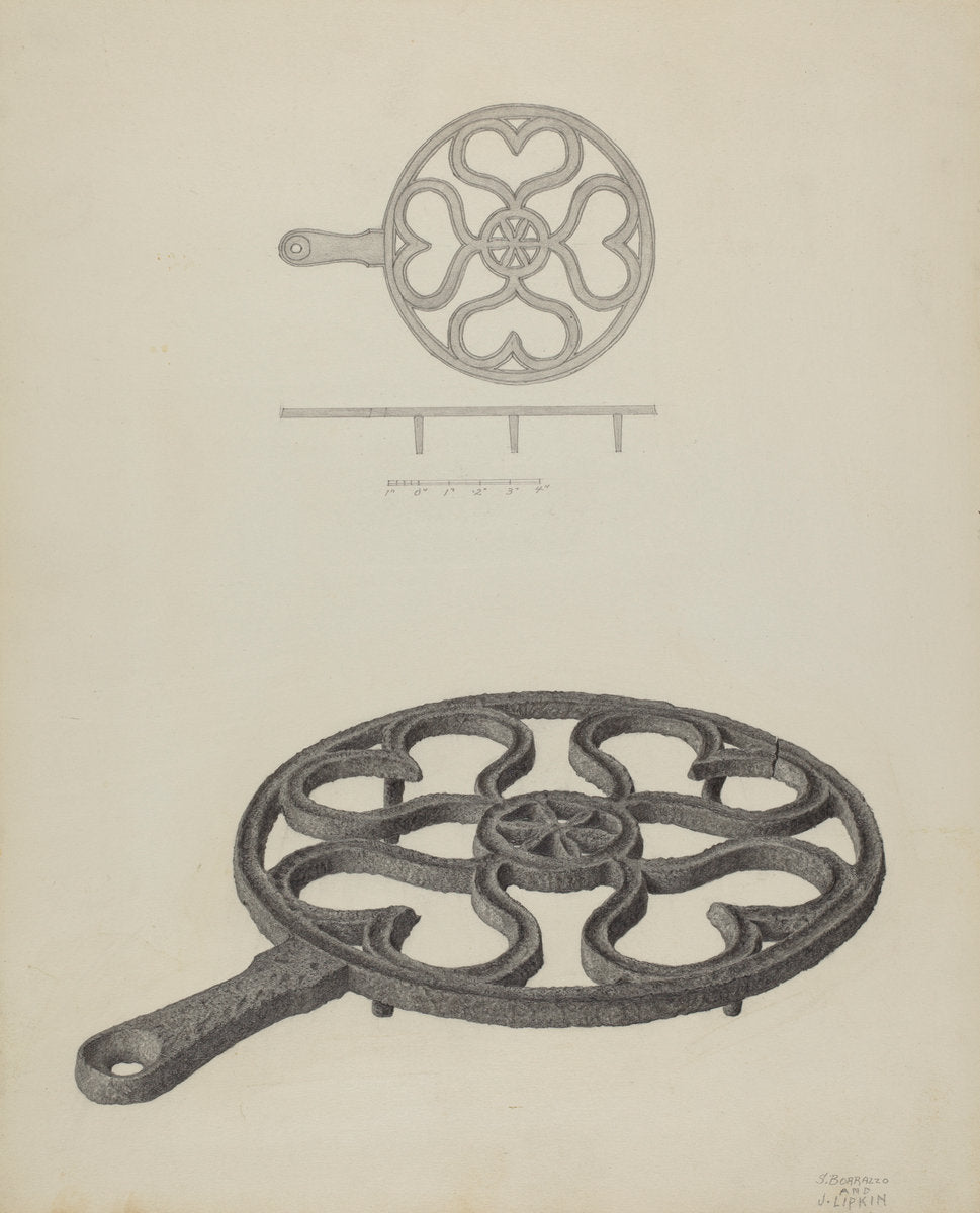 Pa. German Trivet by Salvatore Borrazzo and Jacob Lipkin (American, active c. 1935), 16X12"(A3)Poster Print