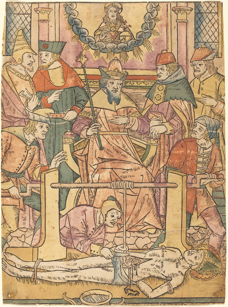 1480/1490 by French 15th Century (The Martyrdom of Saint Erasmus), 16X12"(A3)Poster Print