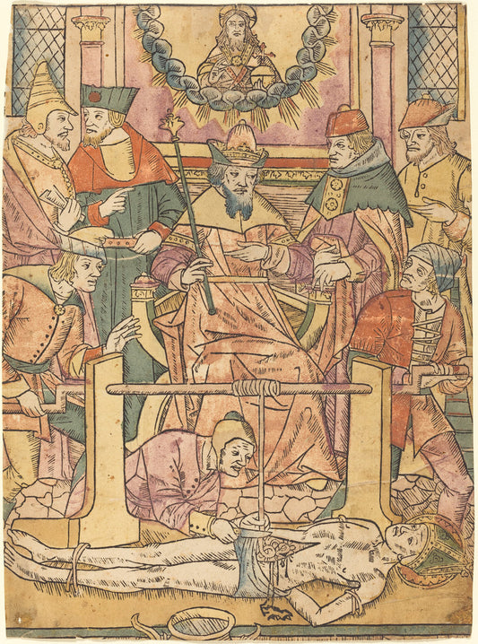 1480/1490 by French 15th Century (The Martyrdom of Saint Erasmus), 16X12"(A3)Poster Print