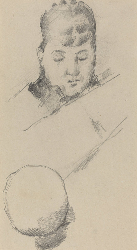 Bust of Madame Cézanne [verso] by Paul Cézanne (French, 1839 - 1906), 16X12"(A3)Poster Print