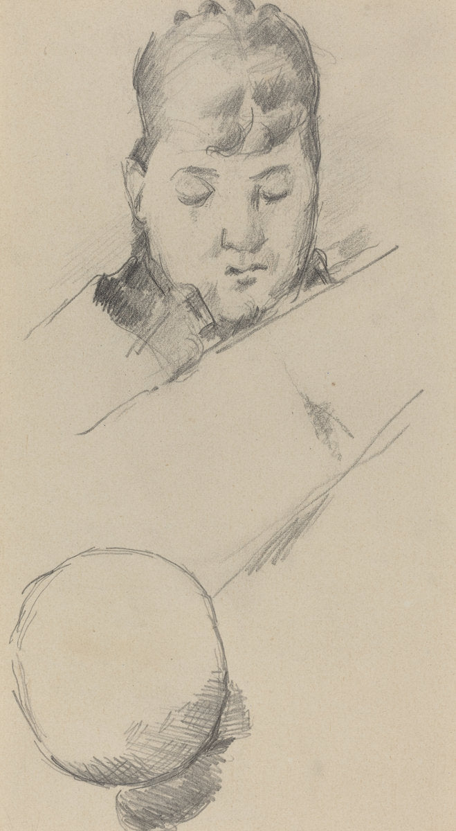 Bust of Madame Cézanne [verso] by Paul Cézanne (French, 1839 - 1906), 16X12"(A3)Poster Print