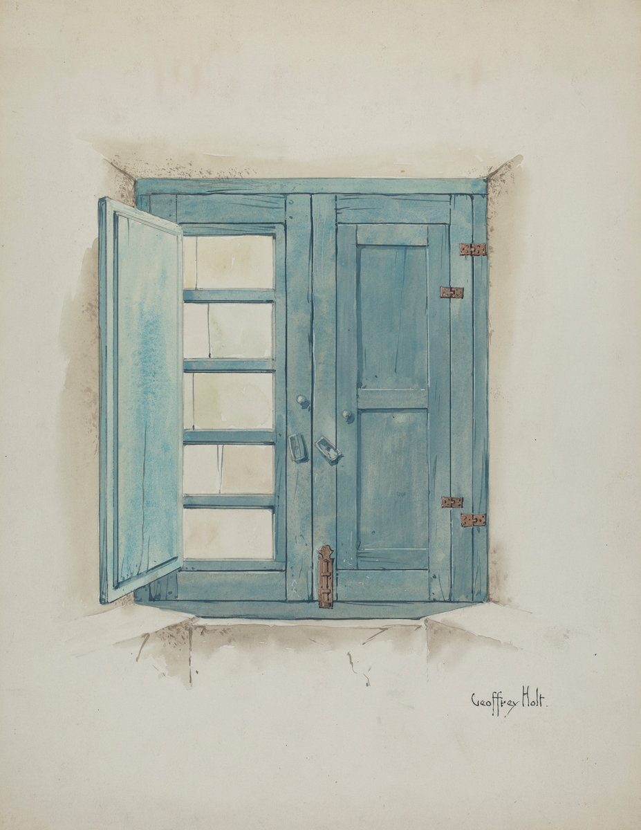 Grille and Mission-House Window (Interior) by Geoffrey Holt (American, active c. 1935), 16X12"(A3)Poster Print