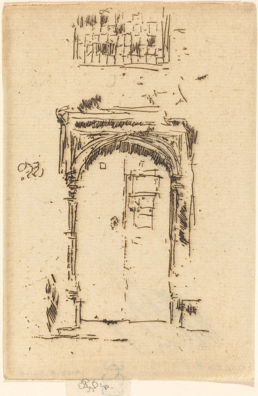 Church Doorway, Edgemere by James McNeill Whistler (American, 1834 - 1903), 16X12"(A3)Poster Print