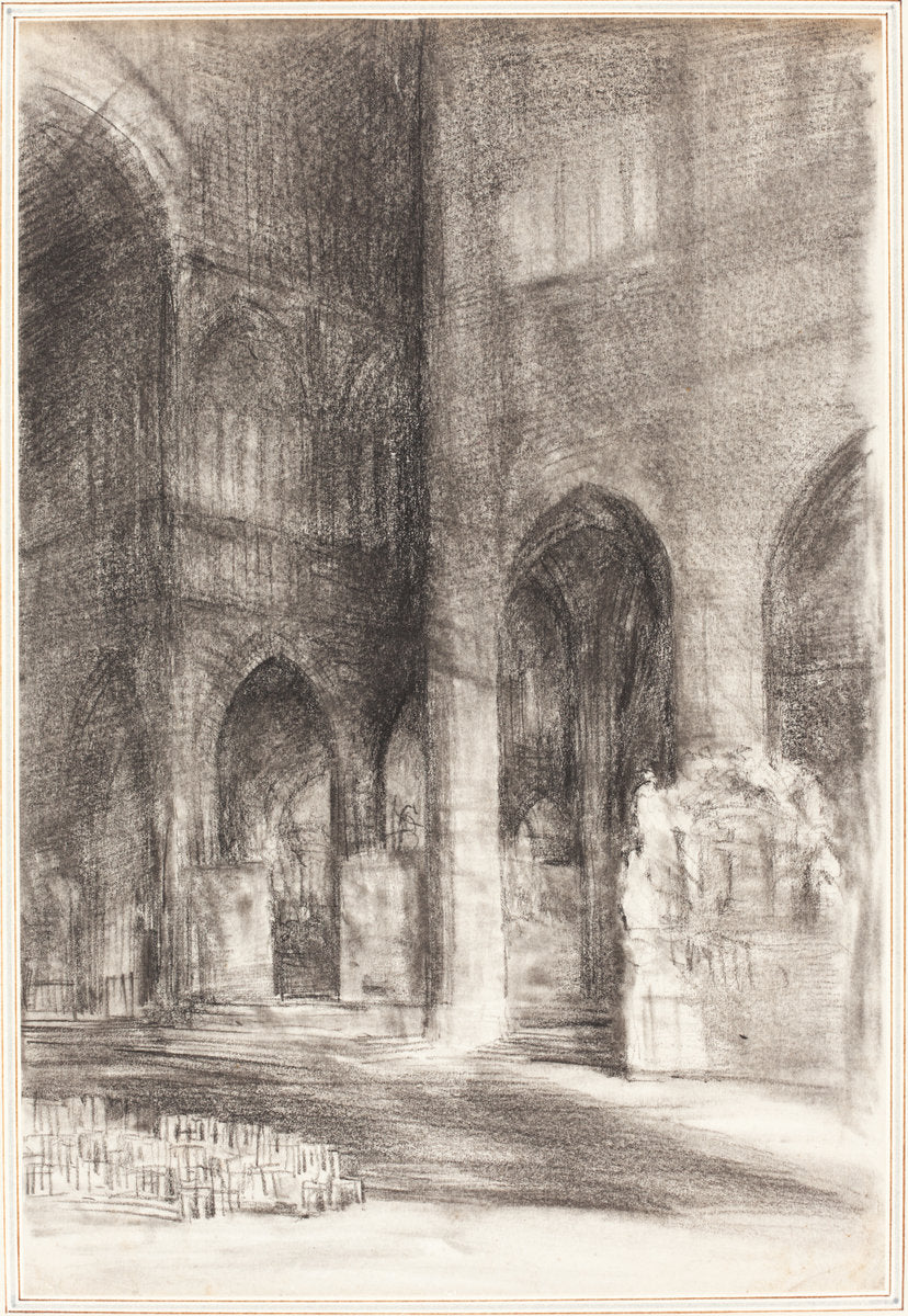 A Cathedral Nave by Arthur Frederick Payne (British, 1831 - active 1880s), 16X12"(A3)Poster Print