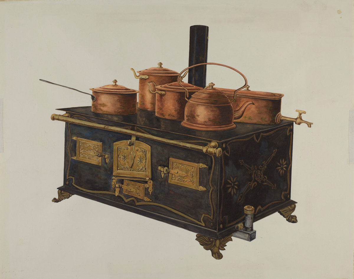 Toy Stove by Einar Heiberg (American, active c. 1935), 16X12"(A3)Poster Print