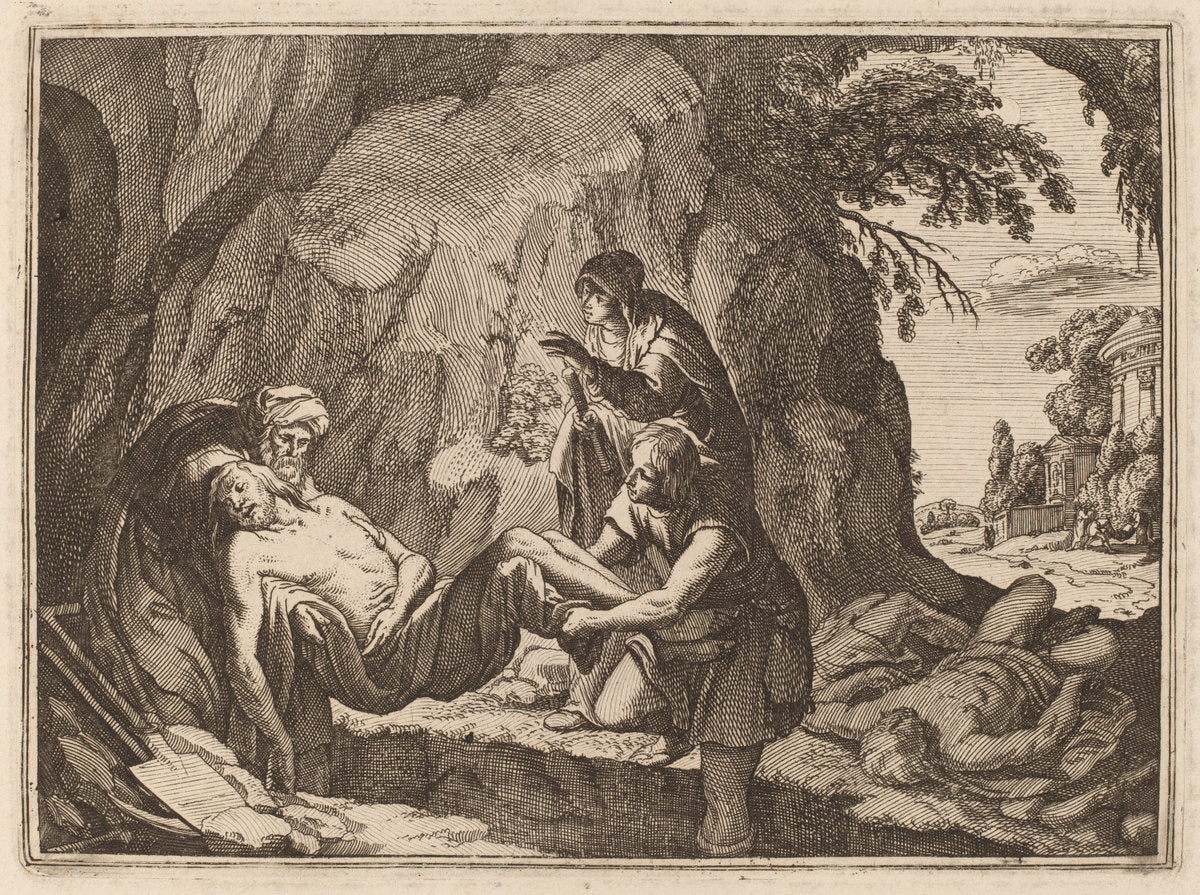 Burying the Dead by Conrad Meyer (Swiss, 1618 - 1689), 16X12"(A3)Poster Print