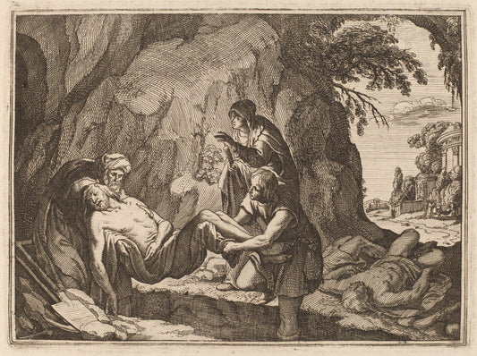 Burying the Dead by Conrad Meyer (Swiss, 1618 - 1689), 16X12"(A3)Poster Print