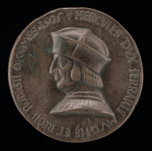 1505 by Ferrarese 15th Century (Ercole I d'Este, 1431-1505, Duke of Ferrara, Modena, and Reggio 1471 [obverse]), 16X12"(A3)Poster Print