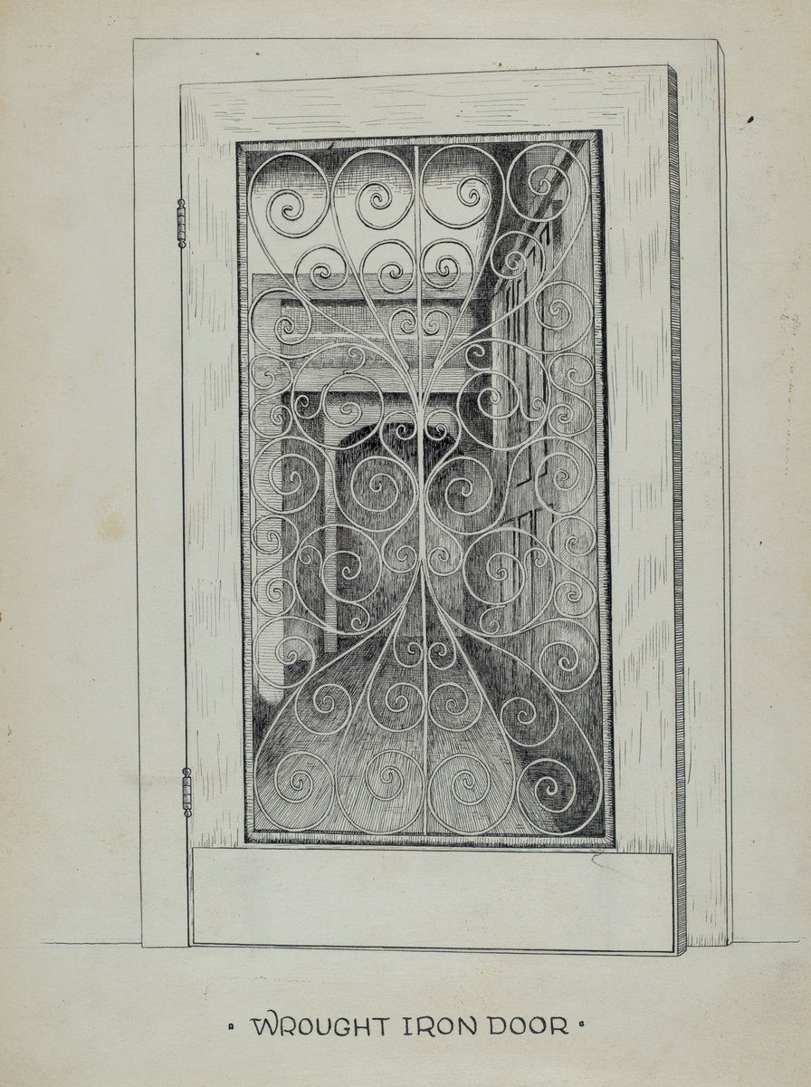 Wrought Iron Door by Ray Price (American, active c. 1935), 16X12"(A3)Poster Print