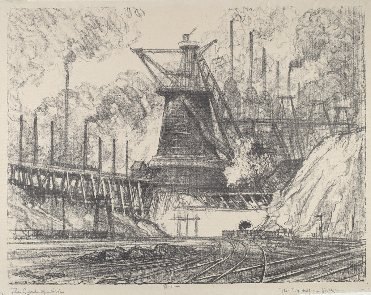 The Big Mill, Gary, Indiana by Joseph Pennell (American, 1857 - 1926), 16X12"(A3)Poster Print