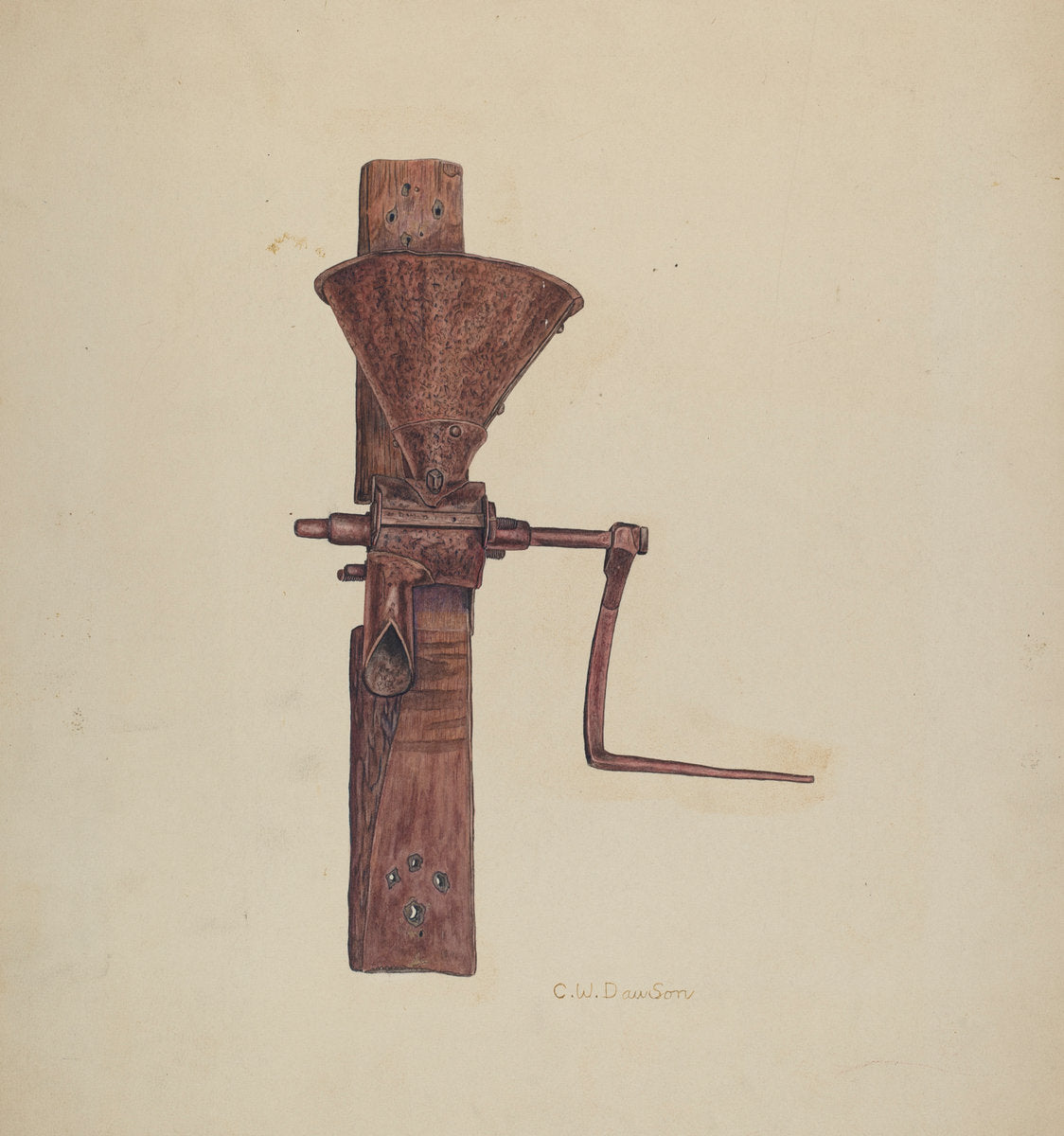 Coffee Mill by Clarence W. Dawson (American, active c. 1935), 16X12"(A3)Poster Print