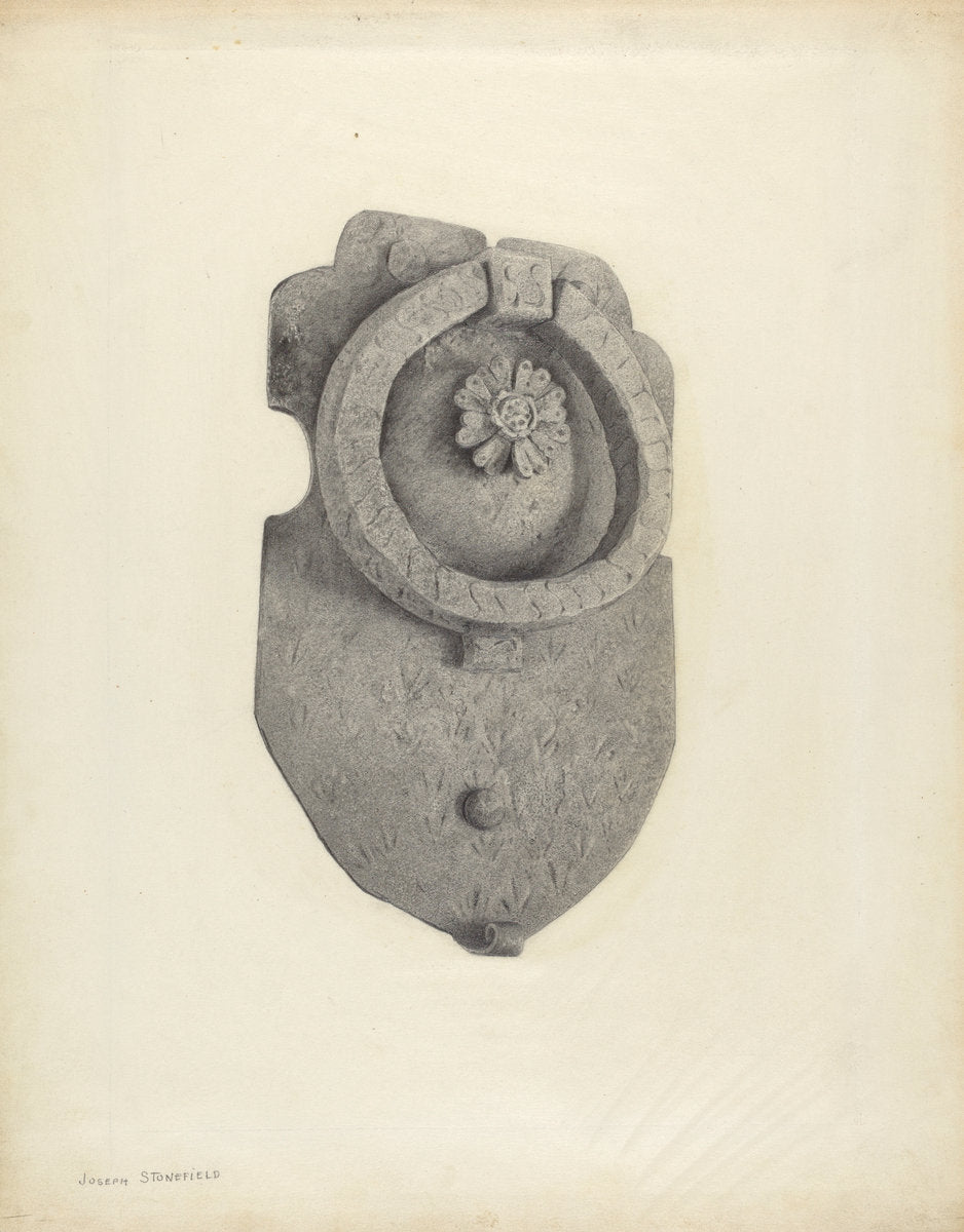 Door Knocker by Joseph Stonefield (American, active c. 1935), 16X12"(A3)Poster Print