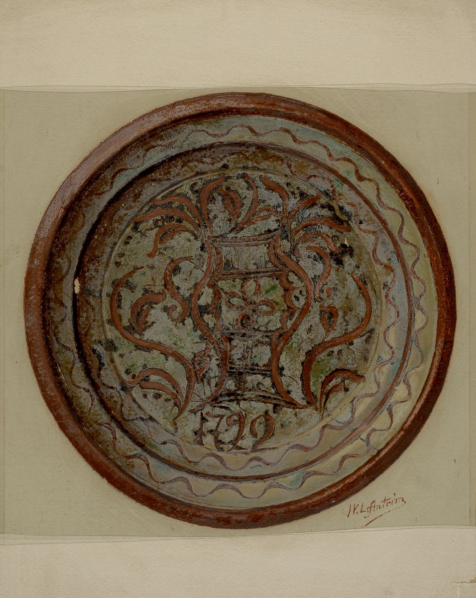 Pa. German Plate by William L. Antrim (American, active c. 1935), 16X12"(A3)Poster Print