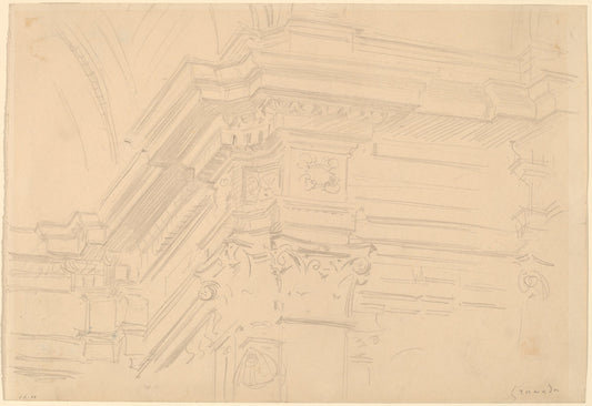 Capilla Real Entablature, Granada by John Singer Sargent (American, 1856 - 1925), 16X12"(A3)Poster Print