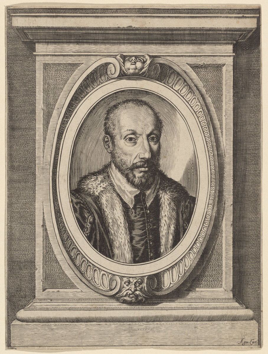 Paolo Caliari by Agostino Carracci (Bolognese, 1557 - 1602), 16X12"(A3)Poster Print