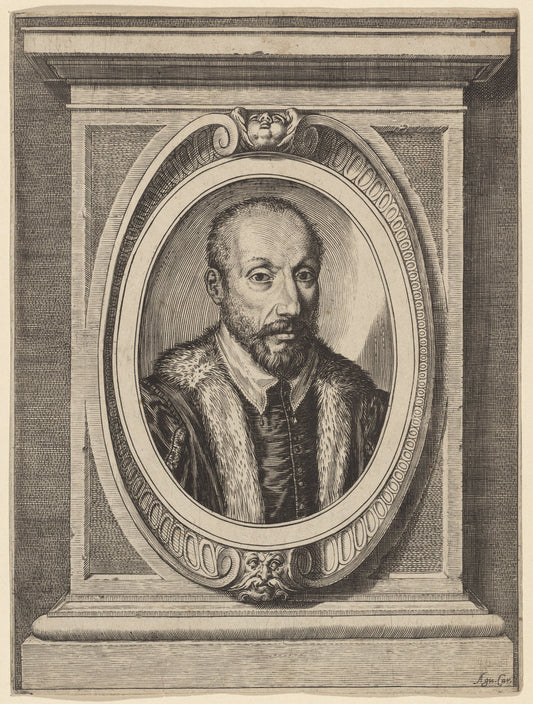 Paolo Caliari by Agostino Carracci (Bolognese, 1557 - 1602), 16X12"(A3)Poster Print