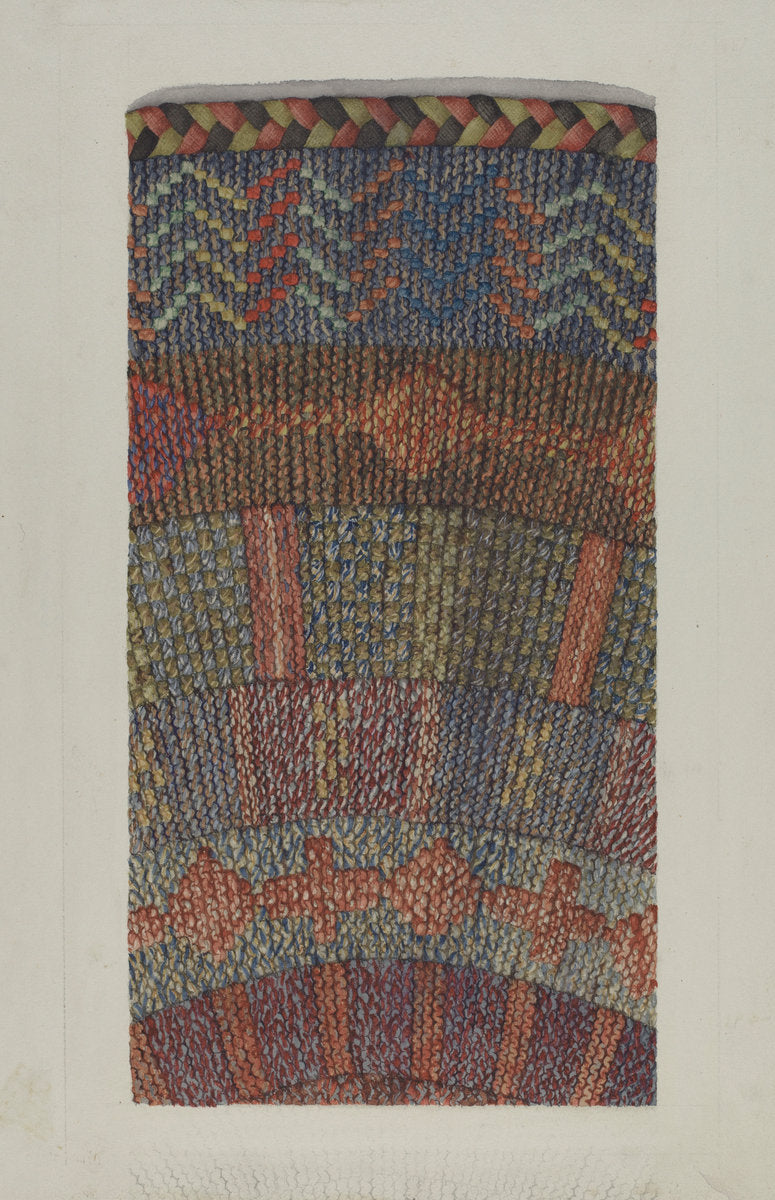 Knitted Rug by Ingrid Selmer-Larsen (American, 1913 - 2005), 16X12"(A3)Poster Print