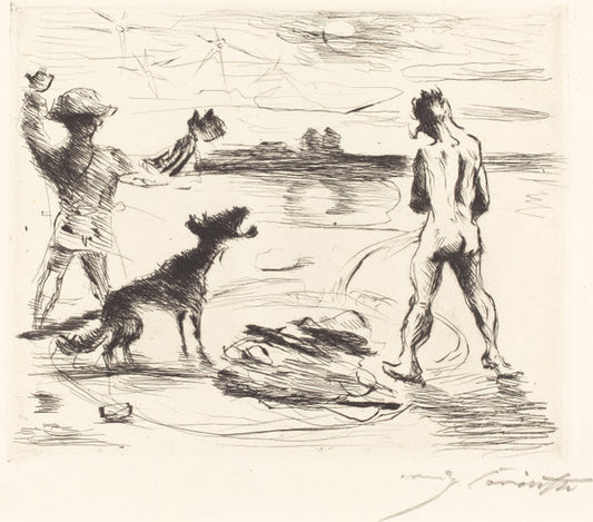 The Banquet of Trimalchio: pl.VII by Lovis Corinth (German, 1858 - 1925), 16X12"(A3)Poster Print